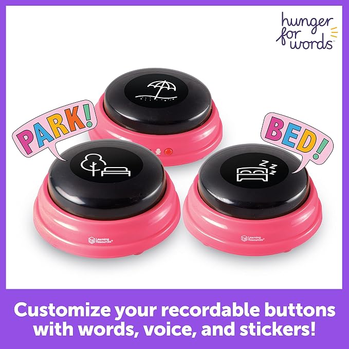 Hunger For Words Talking Pet Buttons, 3 Piece Set