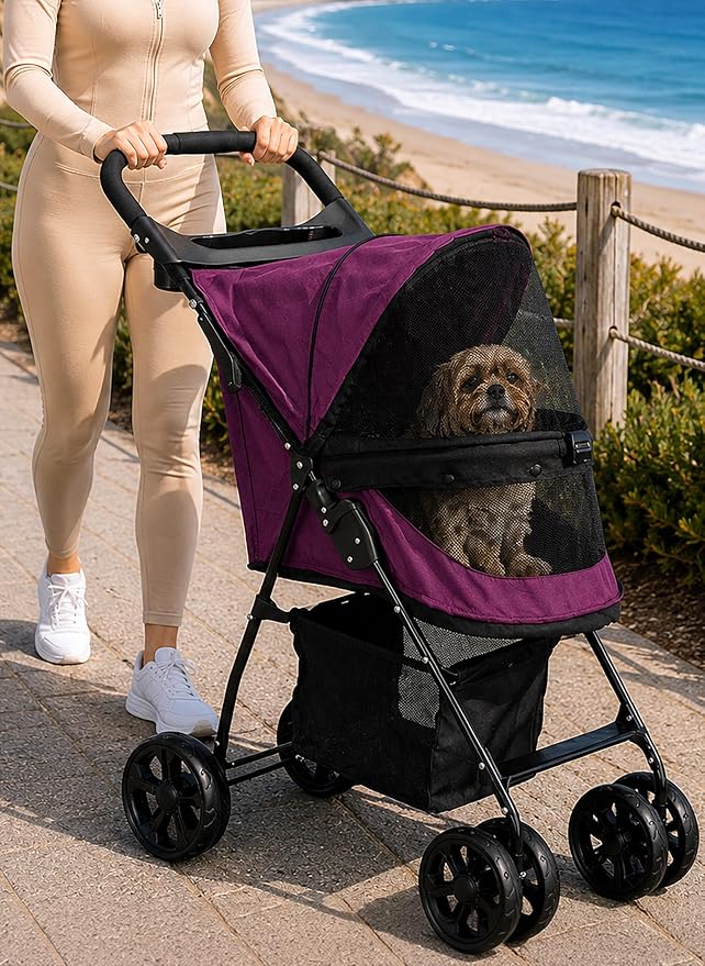 Pet Gear No-Zip Happy Trails Lite Pet Stroller - Tulip
