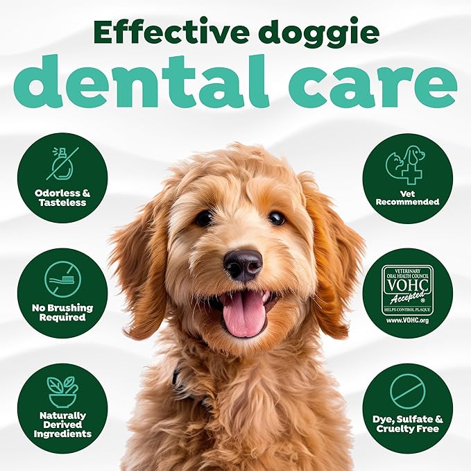 TropiClean Fresh Breath Water Additive for Dogs, Dog Breath Freshener, 16oz | Freshens Breath & Cleans Teeth | No Toothpaste or Toothbrush Required