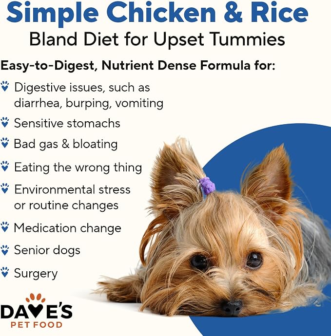 Dave's Pet Food Bland Diet Dog Food, Chicken & Rice, 5.5 oz, 24 pk