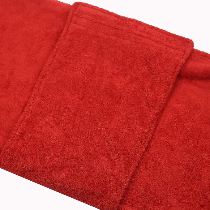 Geyecete Dog Drying Coat - Dog Bathrobe Towel - Microfibre Fast Drying Super Absorbent Pet Cat Bath Robe Towel - Red-S
