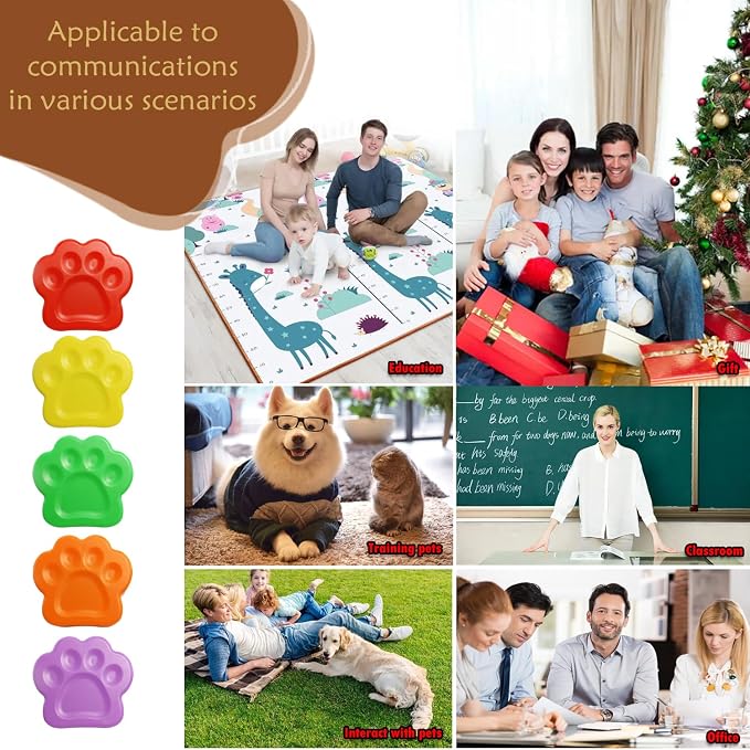Dog Buttons for Communication, 36 Stickers & Rubber Pad