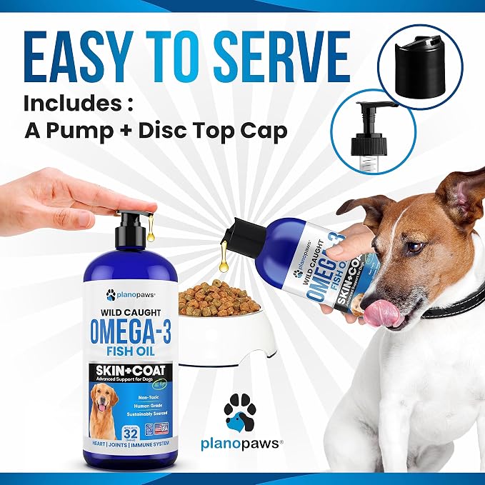 Omega 3 Fish Oil for Dogs - Supports Shedding and Itching, Skin and Coat