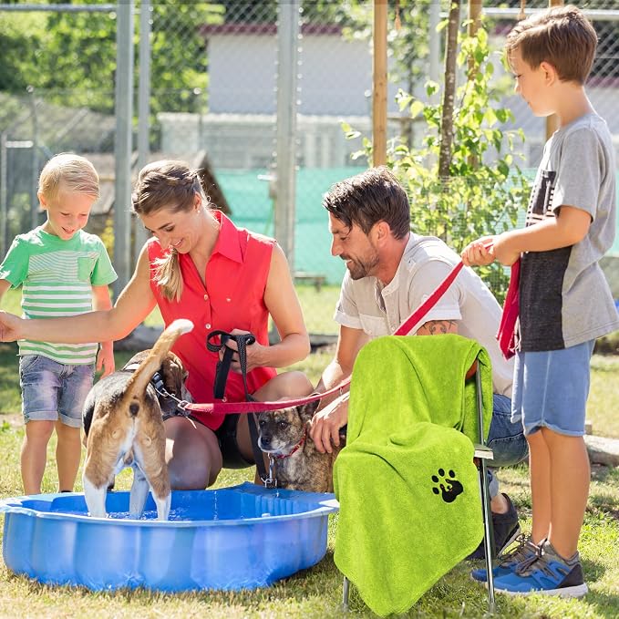 Dogvingpk Extra Large Dog Towel 1 Pack, Super Absorbent Soft Quick Drying Microfiber Pet Bath Towels for Large & Medium Dogs (XL-55" * 36", Green)