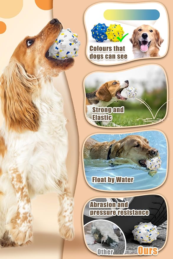 Moonorange Dog Ball, Floating, 2.36in, White, Medium