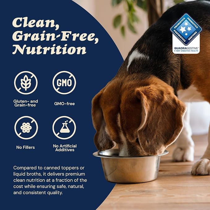 CLEAR CONSCIENCE PET® SuperGravy® Four-Pack Dog Food Topper & Bone Broth Mix | 4 Flavor Variety Bundle | Just Add Water Gravy | Probiotic Support | Grain-Free | 120 Servings