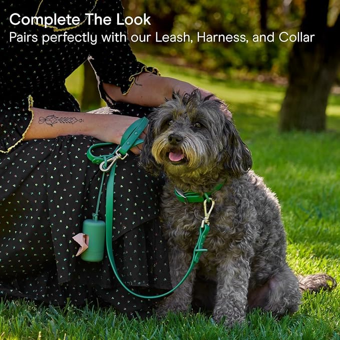 Wild One Dog Poop Bag Holder and Dispenser with Leash Attachment, Leak Proof, Easy Twist Top for Refills, Includes 1 Box Of Bags, Orchid