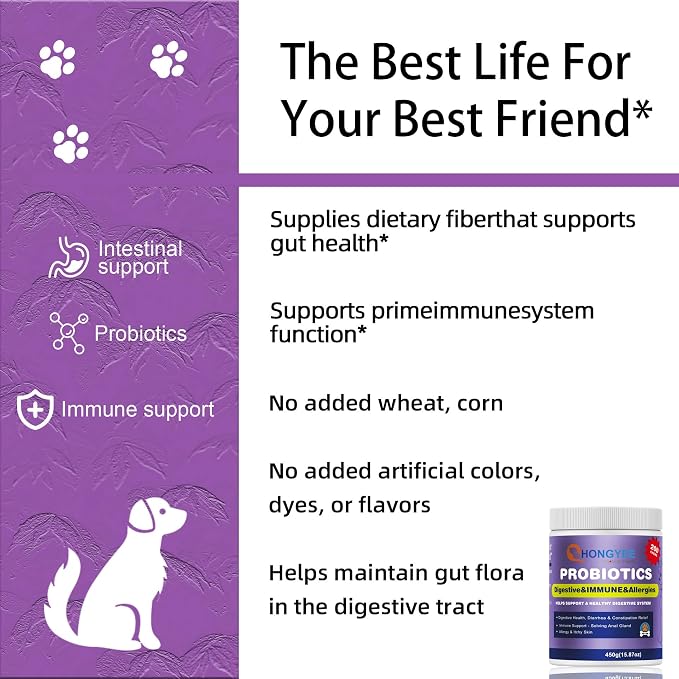 Probiotics for Dog 200 chews,Enzymes and Gut Support,Anti-Diarrhea,Promotes Digestive Health,Seasonal Allergies,Immune System,Probiotics with Papaya, Pumpkin, and Krill Oil- Vet Approved