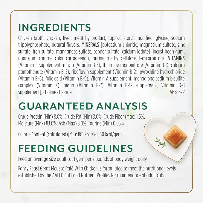 Purina Fancy Feast Gems Chicken Wet Cat Food Variety Box, 4 oz, 8-Pack