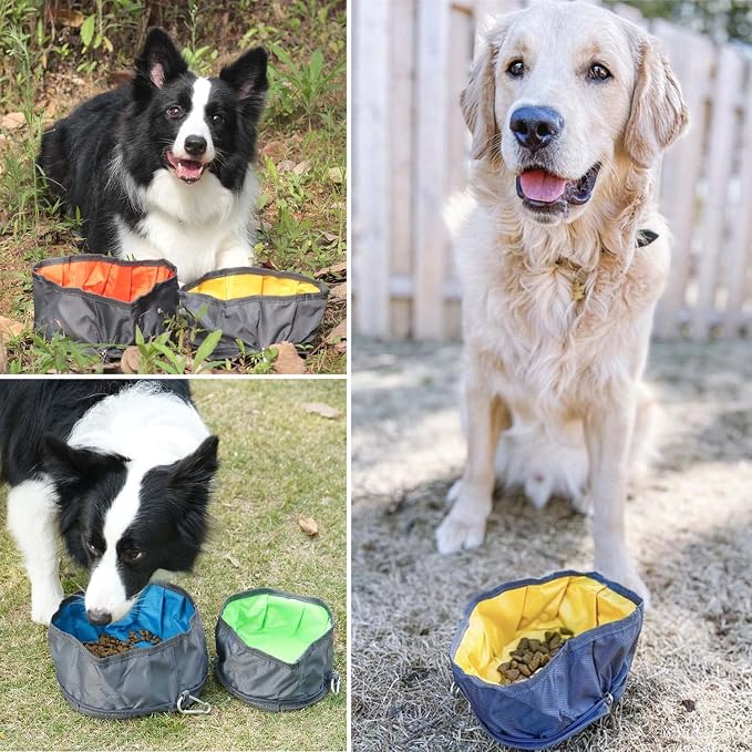 LumoLeaf Collapsible Dog Travel Bowl, 2 Pack, 68oz/80oz (8+10 Cups)