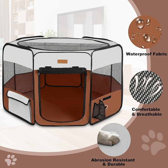 Dog Playpen, Foldable, XL, Without Carry Bag