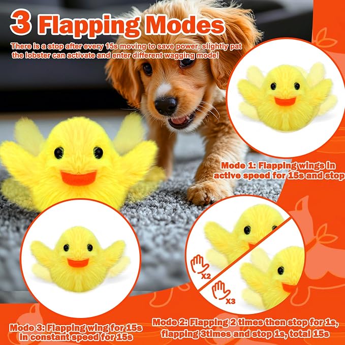 Mity rain Interactive Dog Toys Duck | Keeps Small, Medium & Large Dogs Busy Indoors & Outdoors - Rechargeable, Plush & Squeaky