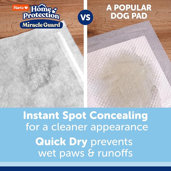 Hartz Miracle Guard Dog and Puppy Dog Pads Max Absorbency 24 Hour Use Odor Eliminating No Leaks, 2XL Size 20 Count