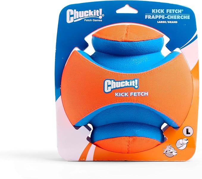 Chuckit! Kick Fetch Ball Dog Toy, Large, 8in, for Large Dogs, Floats | Floats in Water for Interactive Play and Fetch with Large Dogs; Durable Construction Withstands Rugged Outdoor Use