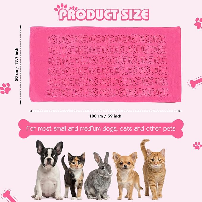 Irenare 12 Pcs Microfiber Dog Towels for Drying Dogs Cats, 20 x 40 Inch, Quick Drying Absorbent Pet Puppy Towels for Small Puppy Dog Cat Kitten Pet, Grooming Bathing Shower Travel Supplies(Pink)