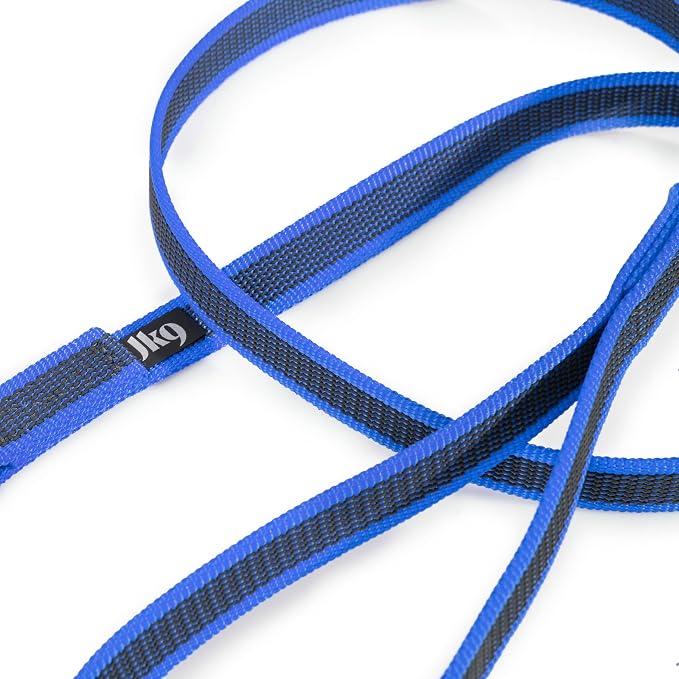 Julius-K9 Color & Gray Super-Grip Leash with Handle, and O-Ring, 0.79 in x 3.9 ft, Blue-Gray