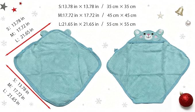 Dog Hooded Bathrobe Towel, Fast Drying Bath Towel Absorbent Warm Blanket Blue M