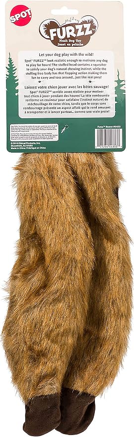 SPOT Ethical Pets 54333 Furzz Beaver Pet Squeak Toys