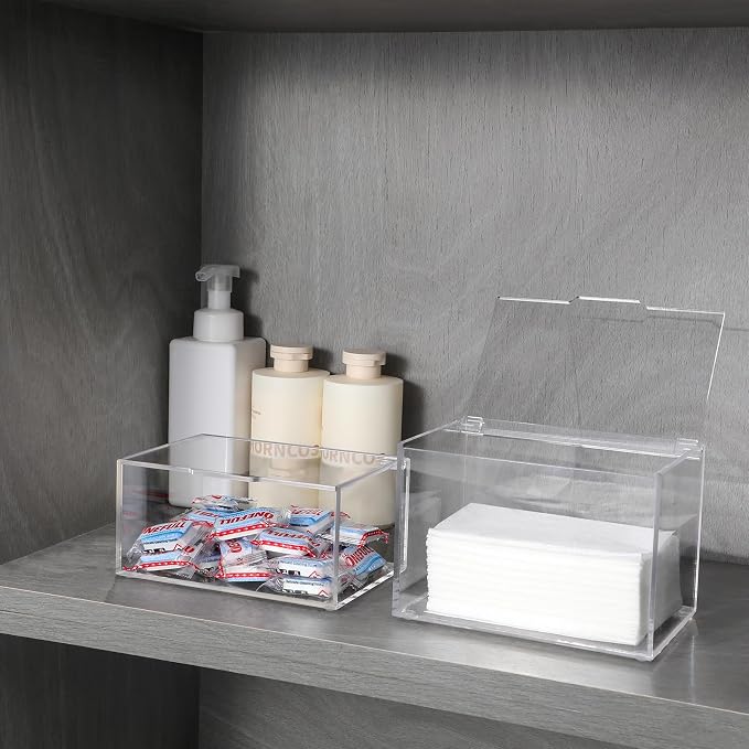 rejomiik Large Dryer Sheet Holder, Dryer Sheet Dispenser with Lid, Clear