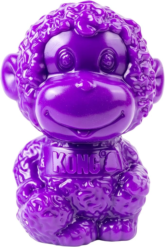 KONG Rewards Zoolooz Treat Dispenser Toy – Interactive Enrichment Puzzle for Dogs – Dispenses Treats & Kibble – Use Ziggies – Assorted Animals (Purple Monkey)
