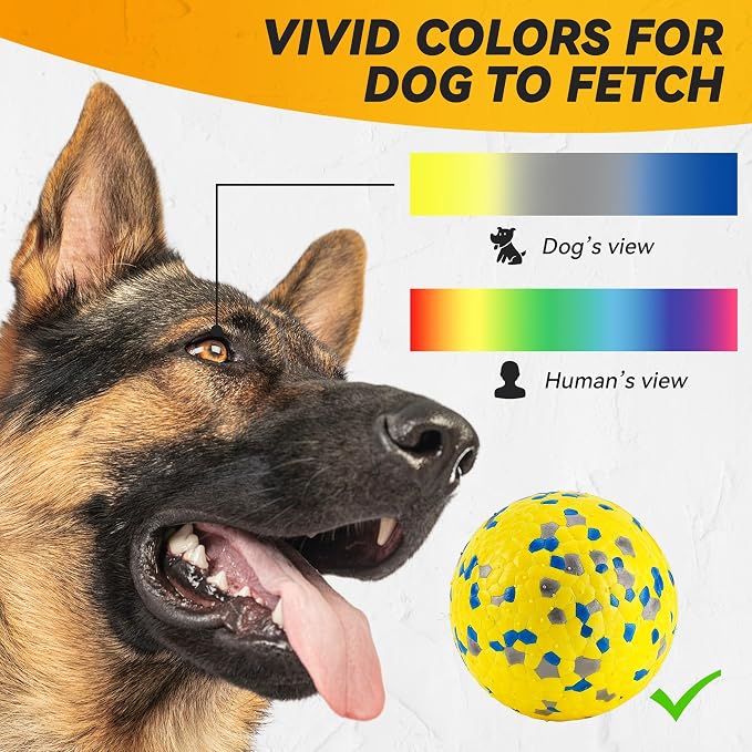 FUSOTO 4Pcs Dog Balls, Tennis Balls for Dog, Yellow | Balls for Dog Aggressive Chewers, for Large Medium Small Puppy, Training Catch&Fetch, Water Floats Toys, Yellow