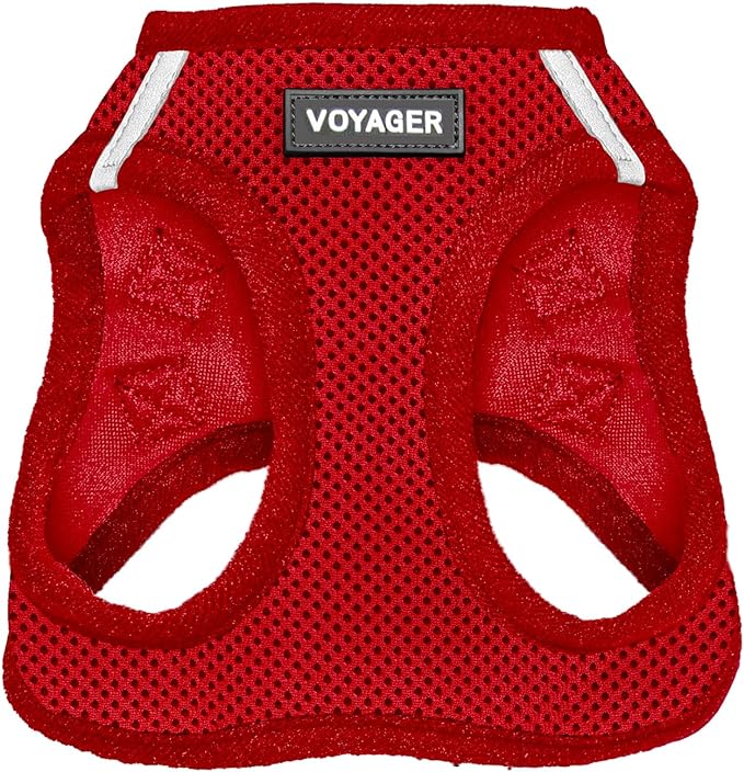 Voyager Step-in Air Dog Vest Harness - Red, XXX-Small | 11 - 12" in Chest, Reflective Bands, All Weather Breathable Air Mesh, Cats Compatible, Lightweight, Fast Drying