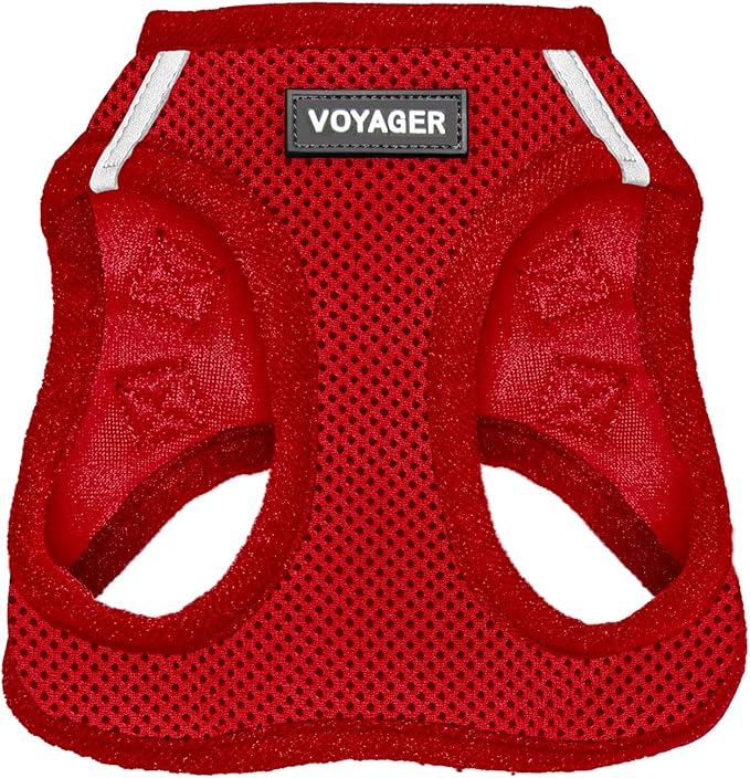 Voyager Step-in Air Dog Vest Harness - Red, X-Small | 13 - 14.5" in Chest, Reflective Bands, All Weather Breathable Air Mesh, Cats Compatible, Lightweight, Fast Drying