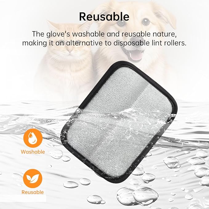 1 Pcs Pet Hair Removal Gloves, 1-Pack, Black