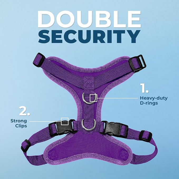 Voyager Step-in Lock Dog Harness - Purple, X-Small | 13 - 16" in Chest, Adjustable, Breathable Air Mesh, Lightweight for Daily Walks, Strong Clips, Heavy Duty D-Ring