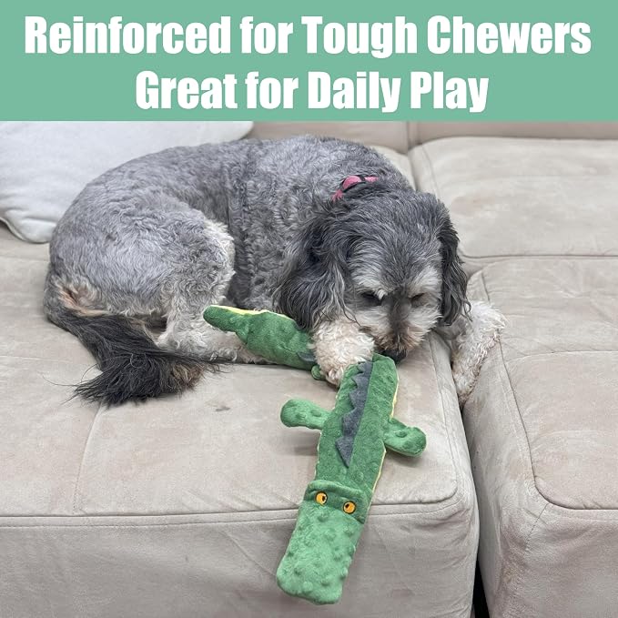 SPOT Skinneeez Extreme Triple Squeak Crocodile - Durable, Stuffing-Free Dog Toy with Rip-Stop Mesh & 3 Jumbo Squeakers, For Aggressive Chewers - Perfect for Medium to Large Dogs & Puppies, 24 inch