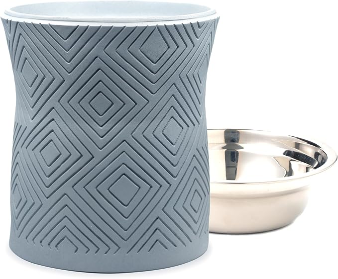 Pet Junkie Santa Fe Single Elevated Dog Bowl Stand with Removable Stainless Steel 44oz Inner Bowl for Medium to Large Breed - Raised Dog Food or Water Station (Large, ICY Gray)