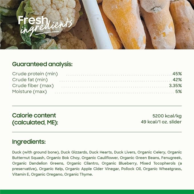 smallbatch Pets Freeze Dried Raw Dog Food, Duck Recipe, 14 oz, Organic High Protein Dog Food, Grain Free, Made in the USA, Humanely Raised Meat, Single Protein, for Picky Eaters, Hydrate & Serve