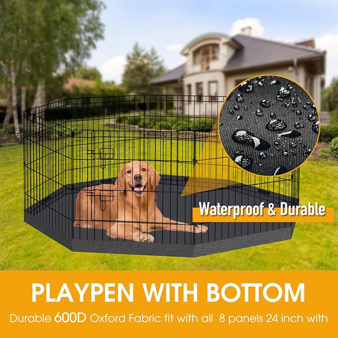 Dog Pen Pet Playpen Dog Fence Bottom Pad Indoor Foldable Metal Wire Exercise Puppy Play Yard Pet Enclosure Pad Outdoor (Only Bottom Pad, Playpen Not Included)