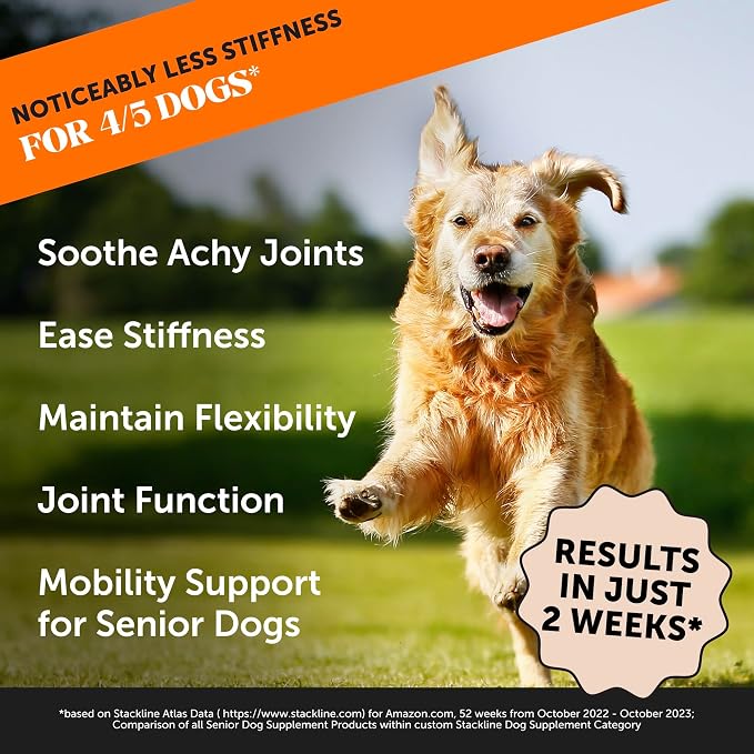 Senior Hemp Hip & Joint Support & Probiotics Virtual Bundle: Mobility Supplement & Gut Health Chews for Dogs (Chicken & Duck 90 ct)