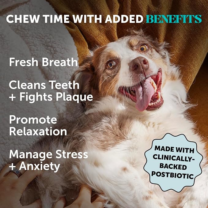 Pet Honesty Vet Backed Dog Dental Sticks for Calm & Fresh Breath, 30 Ct