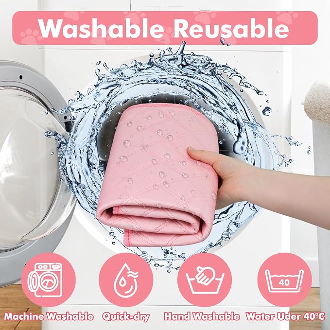 Dog Cat Playpen Indoor Outdoor for Puppy Pet Dogs Cat Recovery After Surgery, Dog Tent Crates Cage Indoor/Outdoor, Portable Pop Up Kennel with Carrying Case for Travel (Pink with Pad, Large)