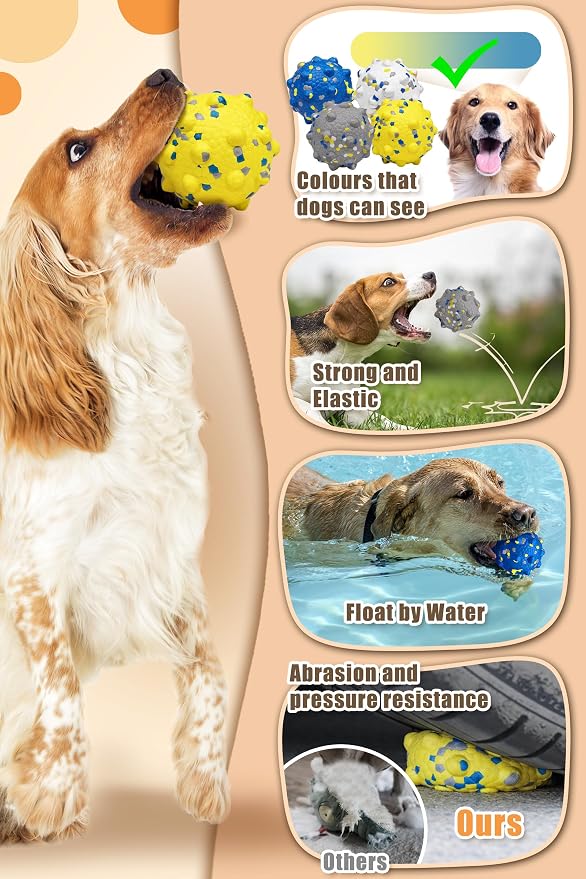 Moonorange Dog Ball, Floating, 3.7in, Grey, Large