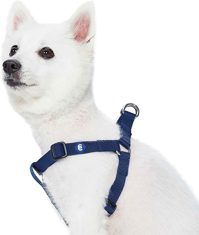 Blueberry Pet Essentials Step-in Dog Harness, Large Size | Adjustable True Navy Vest | Classic Solid Nylon for Boy & Girl Dogs, Chest Girth 26"-39"