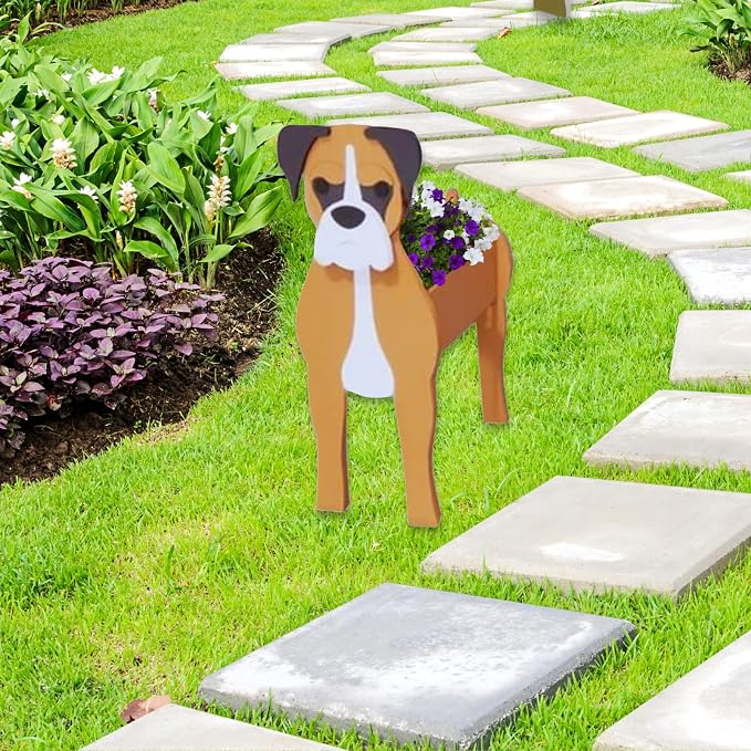 Boxer Dog Planter Pots, Animal Shaped Flower Pot