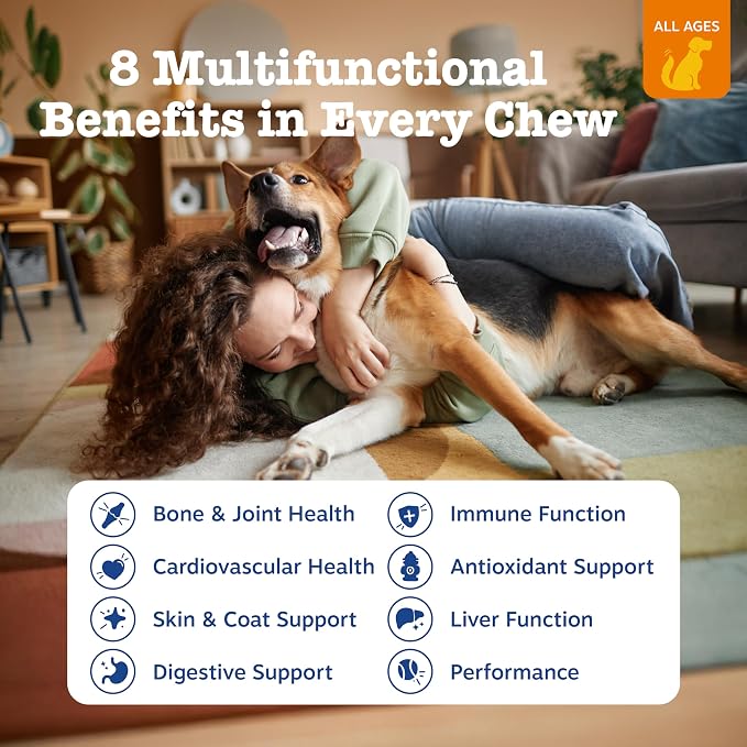 Zesty Paws Dog Multivitamin, Chewable Dog Vitamins and Supplements for Hip & Joints, Skin & Coat, Omega 3 Fish Oil for Dogs- Senior & Puppy Multivitamin- Chicken- 90ct (Pack of 2)