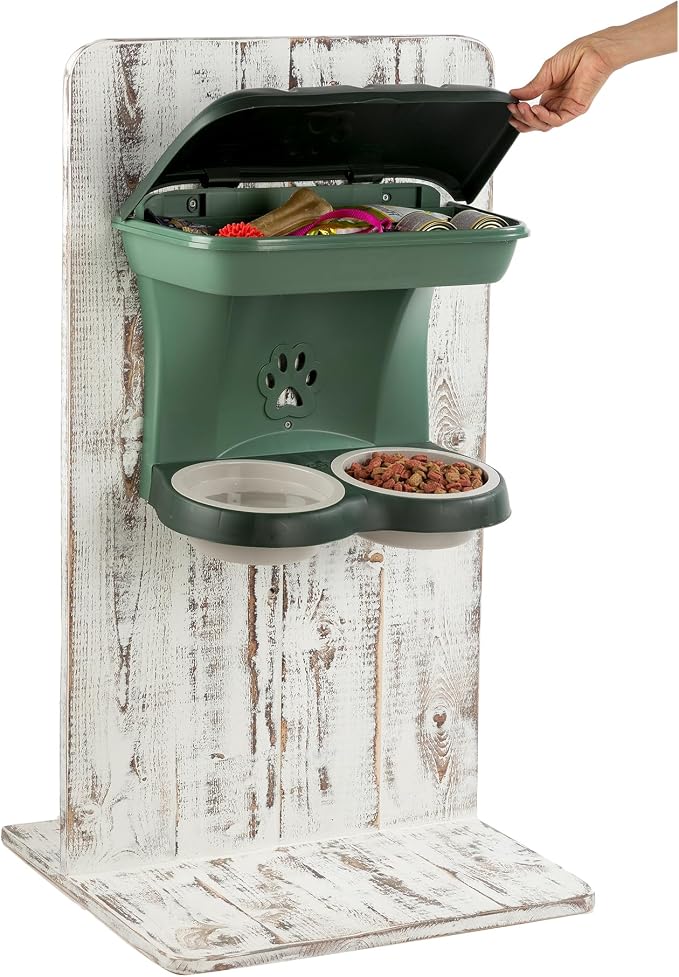 Bama Pet AP-19041 Elevated Food Stand - Medium, Green