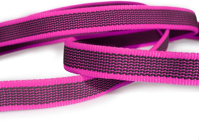 Color & Gray Super-Grip Leash with Handle, 0.79 in x 3.3 ft, Pink-Gray