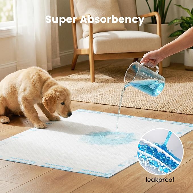 Disposable Leakproof Absorbency Underpads, 28"x39" Large Incontinence Pads with Quick Drying for Baby, Adults, Puppy, Dog Bed Pee Pads, 40 Count