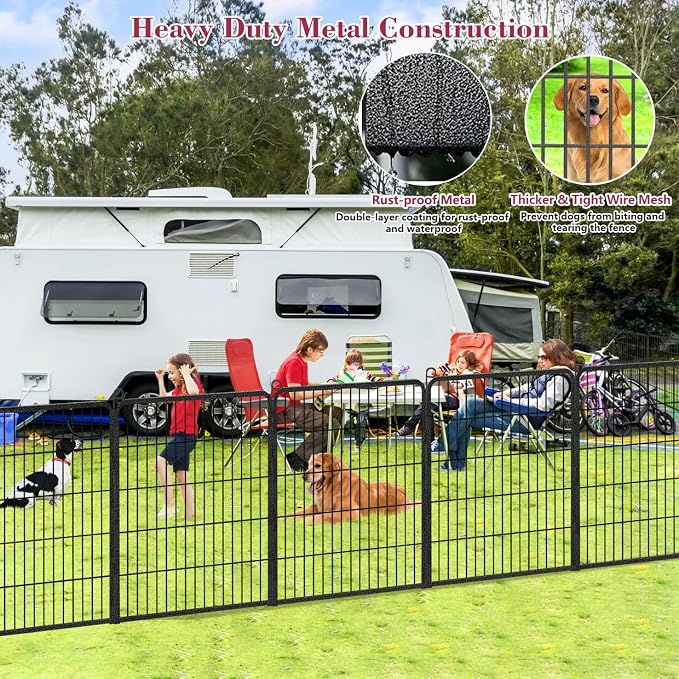 Anti-Rust Dog Playpen Fence, 32in 24 Panels