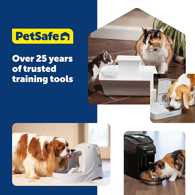 PetSafe Healthy Pet Water Station - Medium, 128 oz Capacity - Gravity Pet Water Fountain, Automatic Cat Water Fountain, Dog Water Fountain, Water Dispenser - Removable Stainless Steel Bowl Included