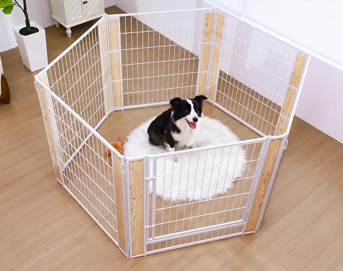 Heavy Duty Dog Playpen, 32in H 2 Panels, White