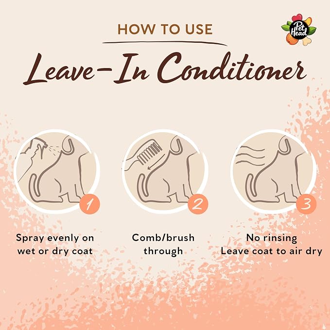 Pet Head Quick Fix Leave-in Conditioner Spray for Dogs | 10.1 fl oz. | Peach Scent | Repairs, Detangles and Softens Fur | Detangling Spray | For Grooming Wet or Dry Dog Coats | No Rinsing Required