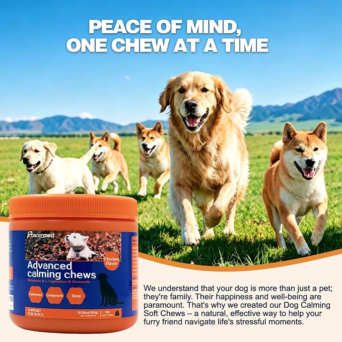 Calming Chews for Dogs- Natural Calming Support, Chicken, 120-Pack, 120 Count