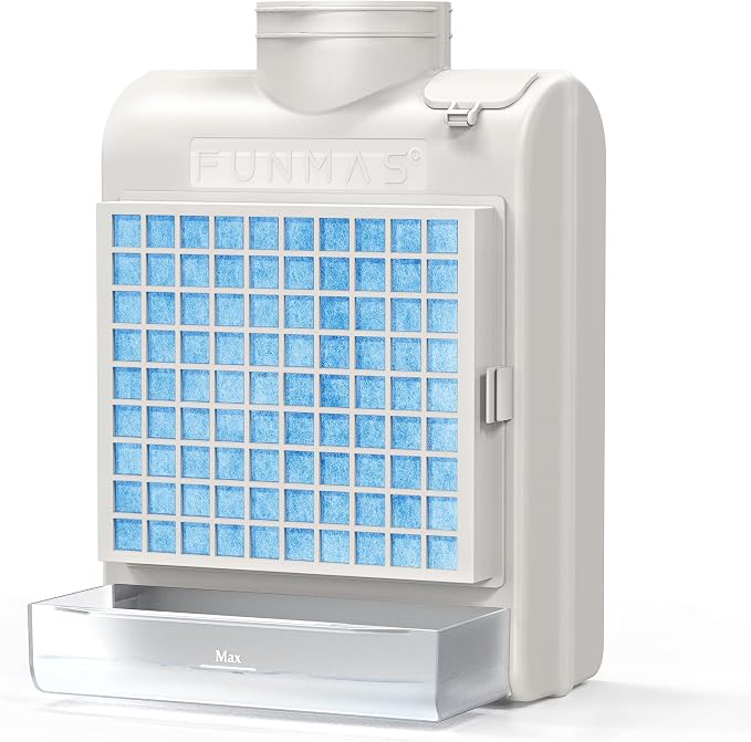 FUNMAS 3-in-1 Indoor Dryer Vent, Stainless Steel Screen Filter, Polyester Filter and Water Drawer System, Upgrade Safety Vent Flap, with 4 Pieces Polyester Filters, For Electric Clothes Dryers
