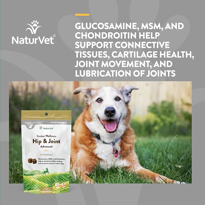 NaturVet Senior Dog Wellness Hip & Joint Advanced Plus - 120 Soft Chews
